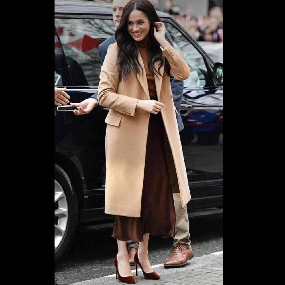 NWT Zara wool classic coat tan beige bloggers favorite